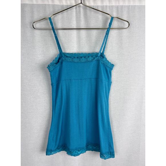Vintage SO Top Y2K Babydoll Lace Trim Cami Tank Blue Fairy Cute Summer Beachy - Picture 4 of 6